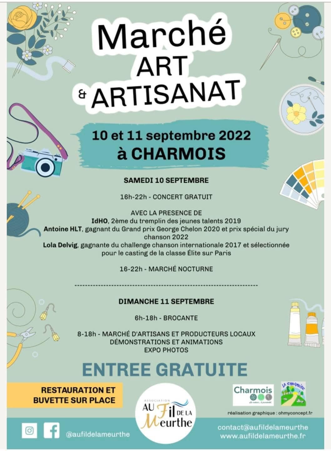 Marché Art et Artisanat - Au fil de la meurthe - Charmois - 10 septembre 2022