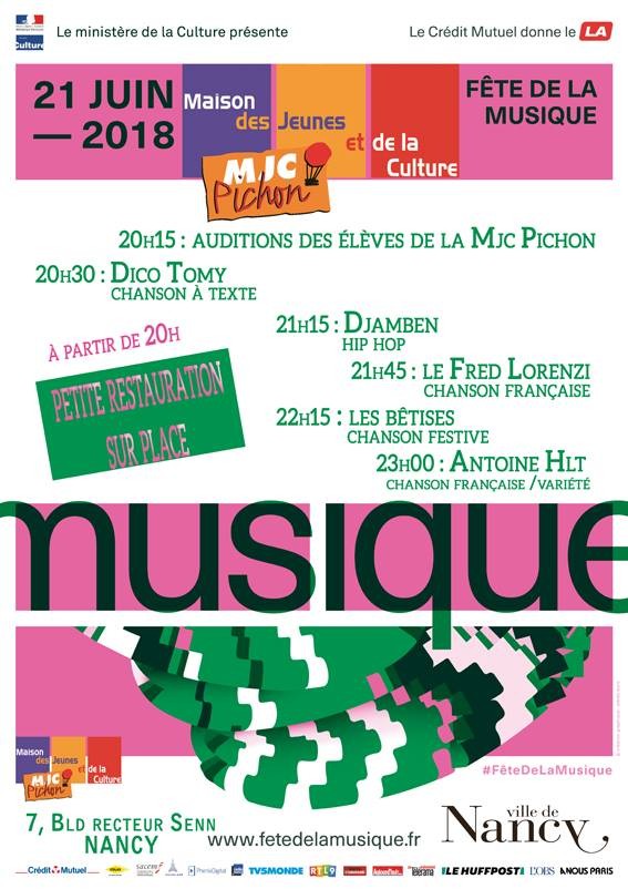 Fête de la musique - MJC Pichon à Nancy - 21 juin 2018