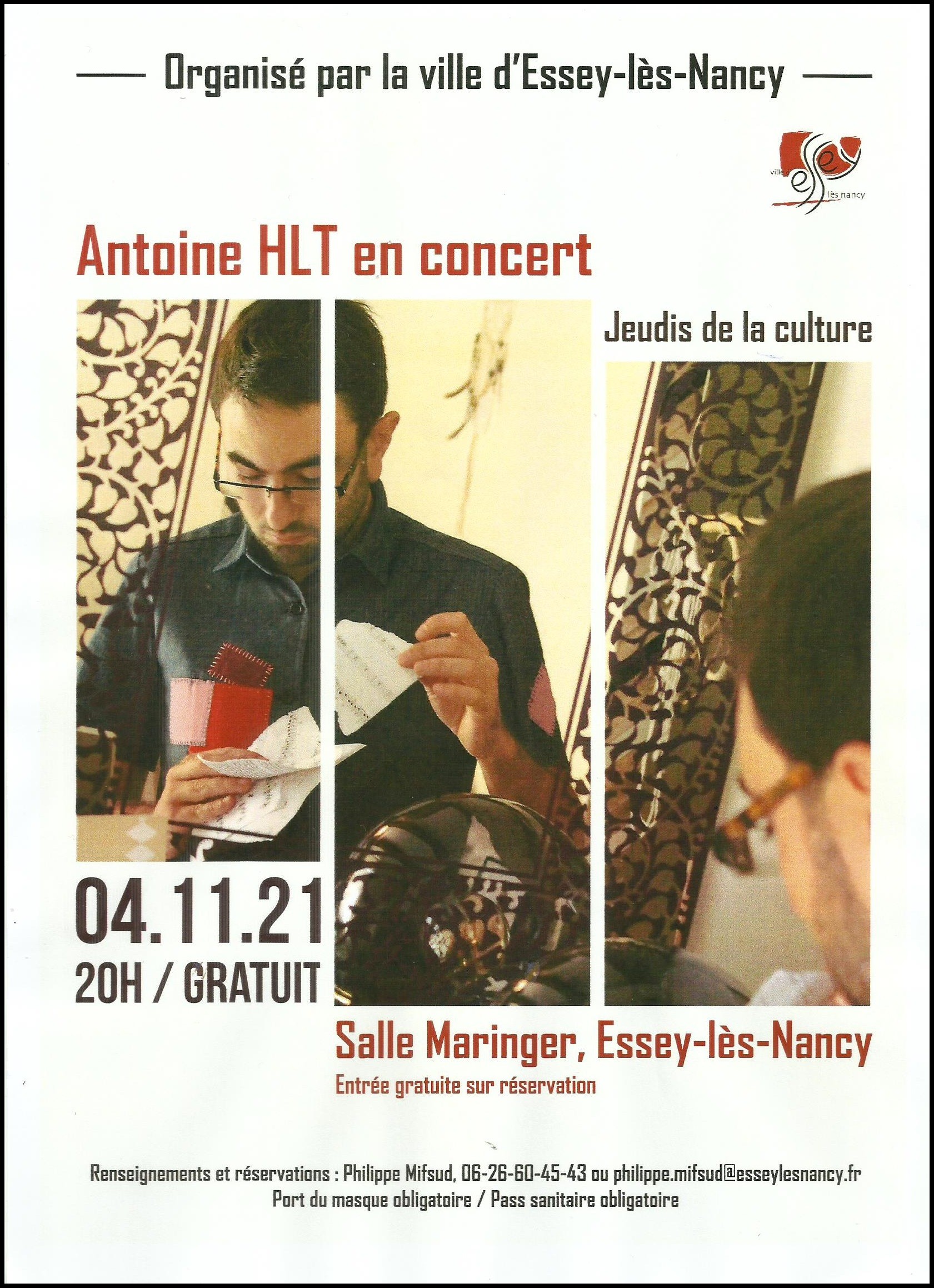 Antoine HLT en concert - Salle Maringer à Essey-lès-Nancy - 4 novembre 2021