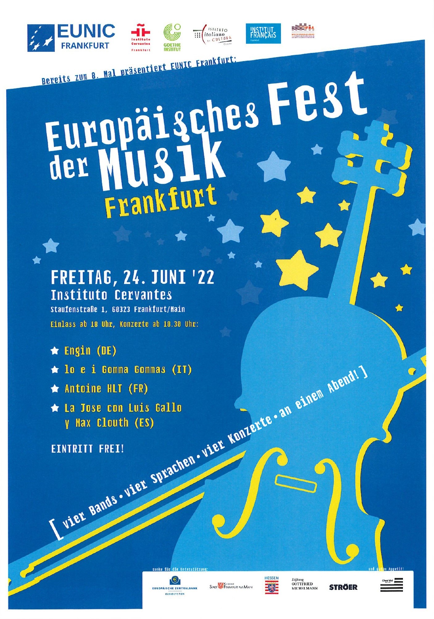 Fête de la musique européenne - Institut Cervantès à Francfort - 24 juin 2022