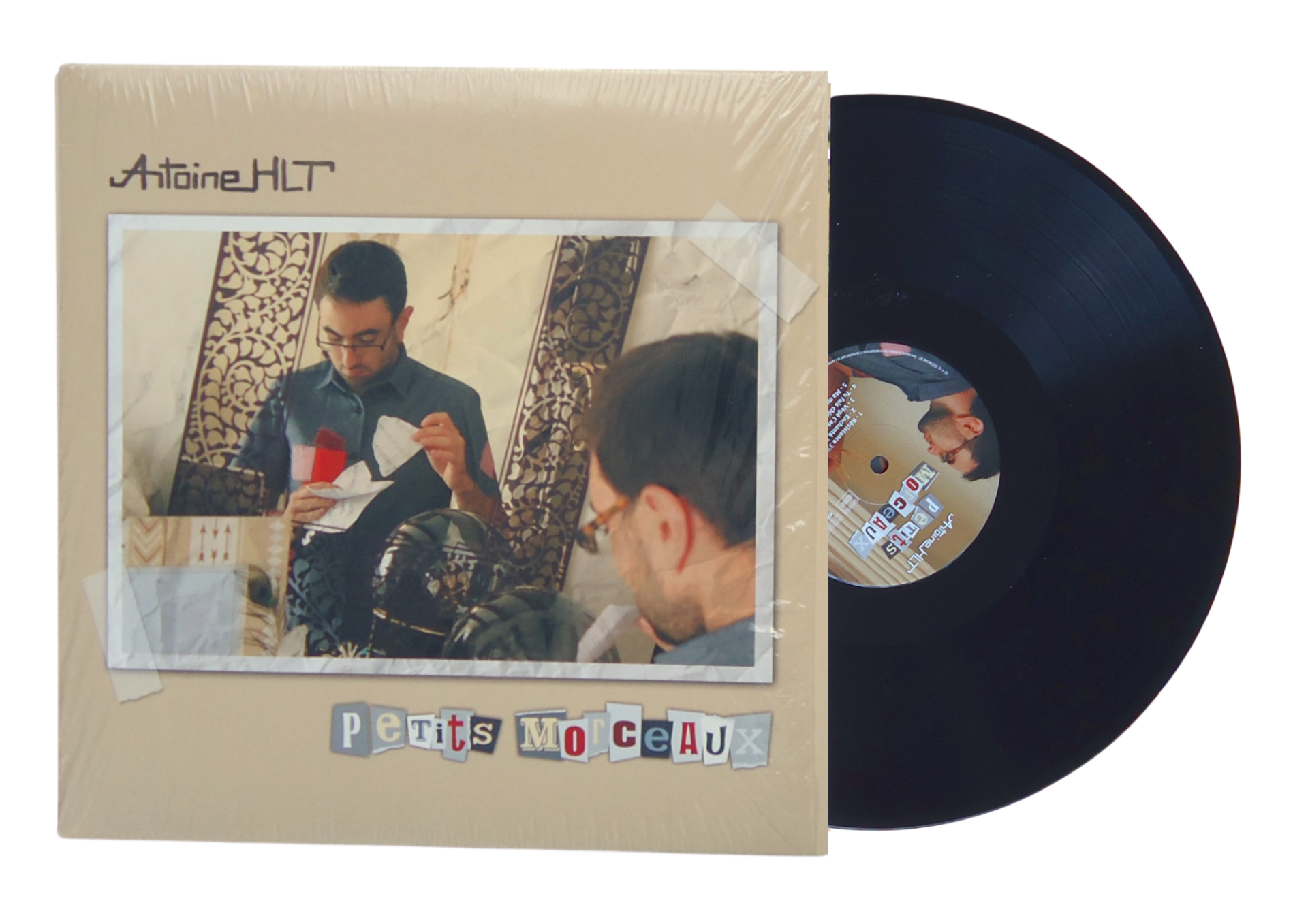 Vinyle petits morceaux ouvert fond transparent