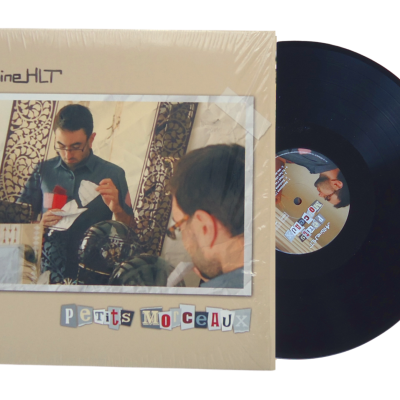 Vinyle petits morceaux ouvert fond transparent